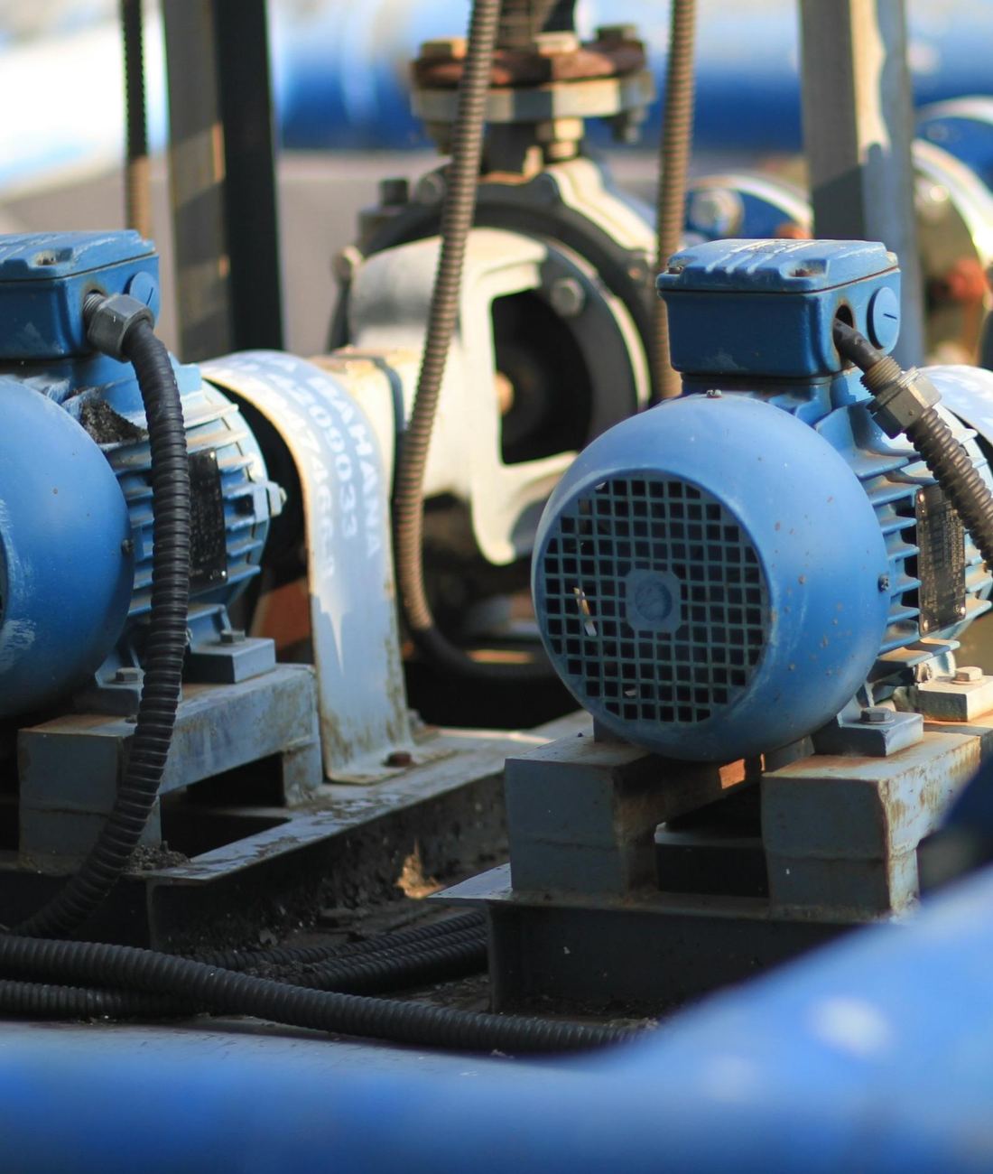 Pump sets in a plant room